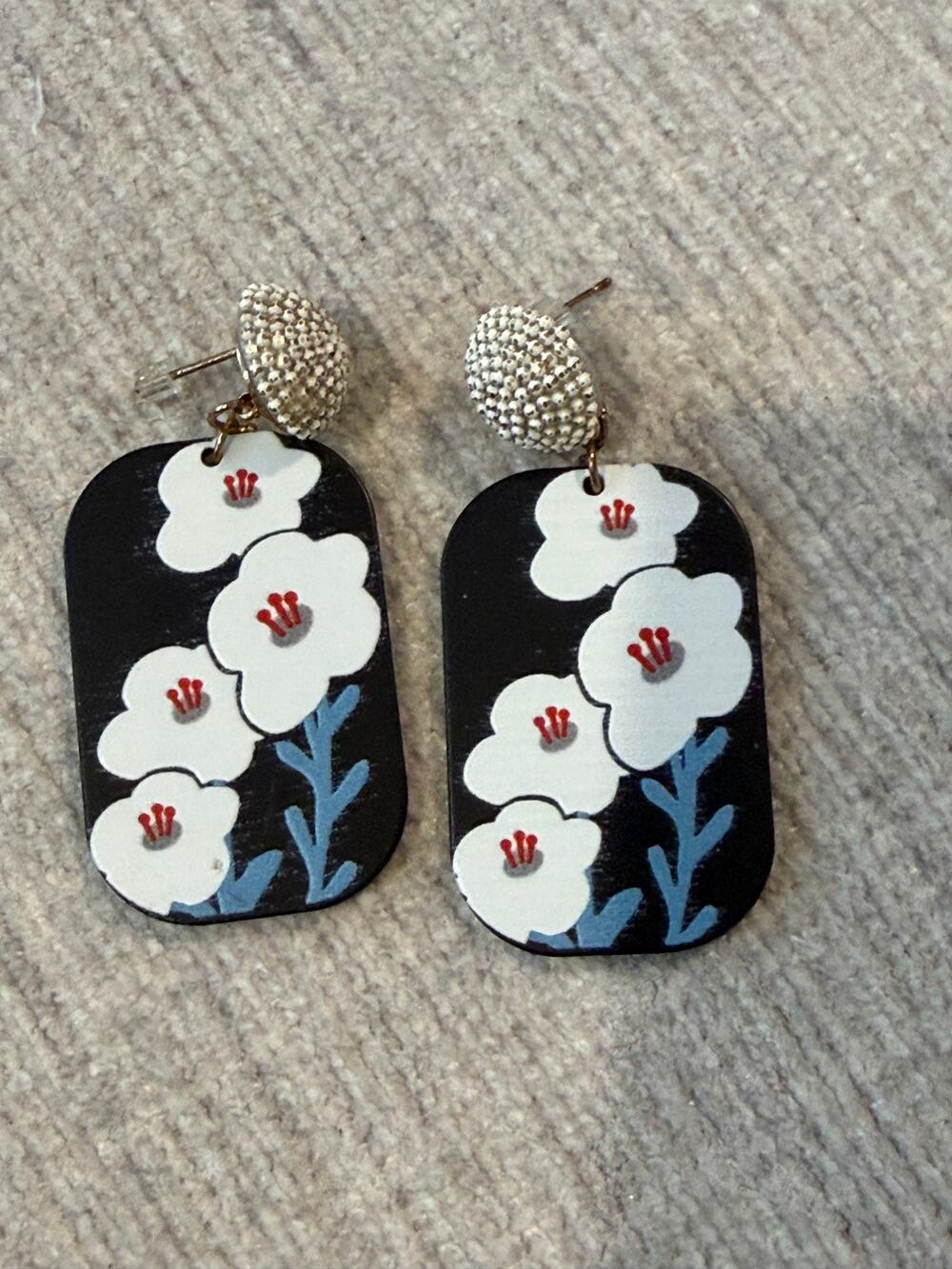 Bloomed Charm Drop flower Earrings